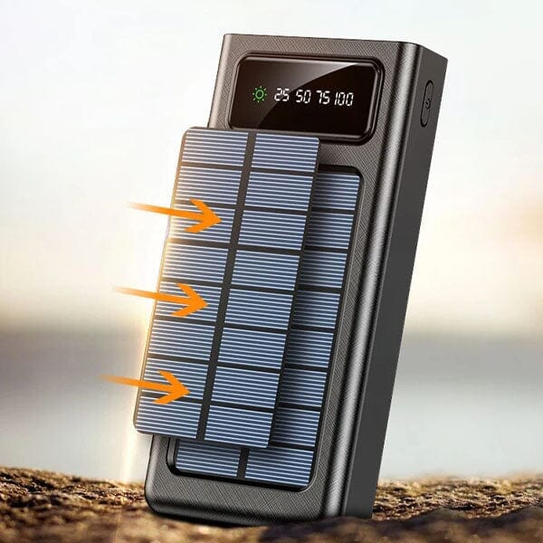 Gear Waves - Portable Solar Charger + Flashlight - 10,000mAH
