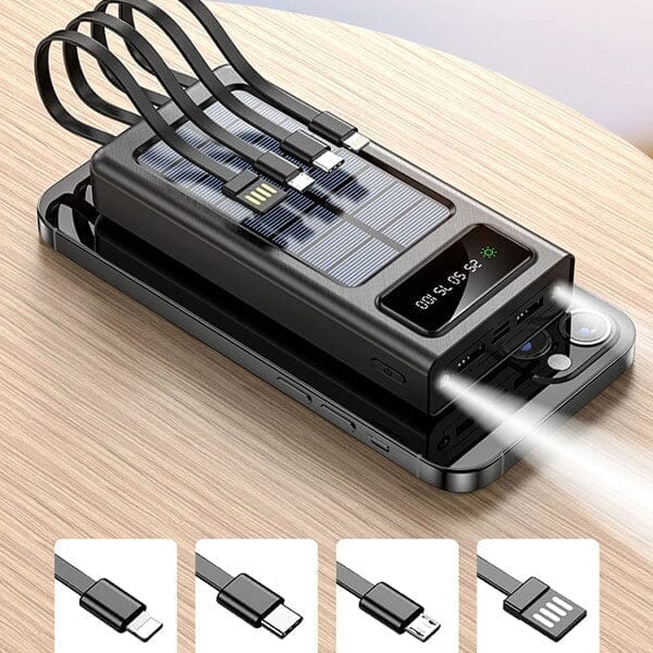 Gear Waves - Portable Solar Charger + Flashlight - 10,000mAH