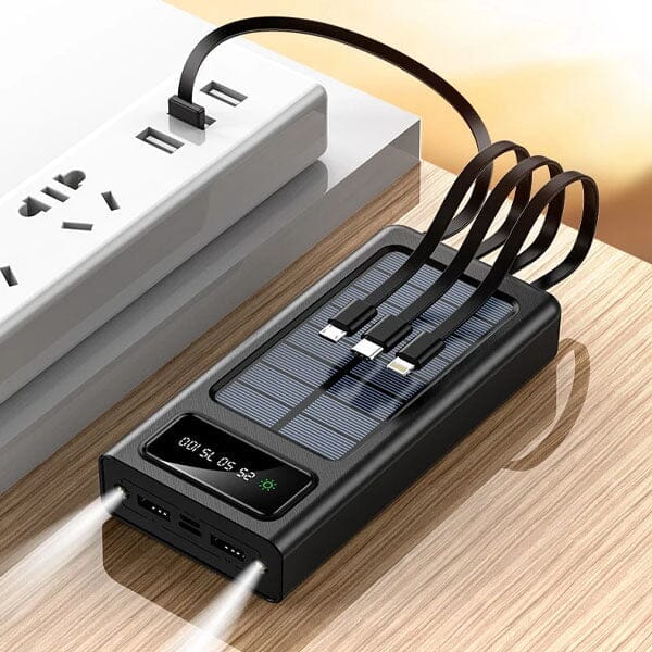 Gear Waves - Portable Solar Charger + Flashlight - 10,000mAH