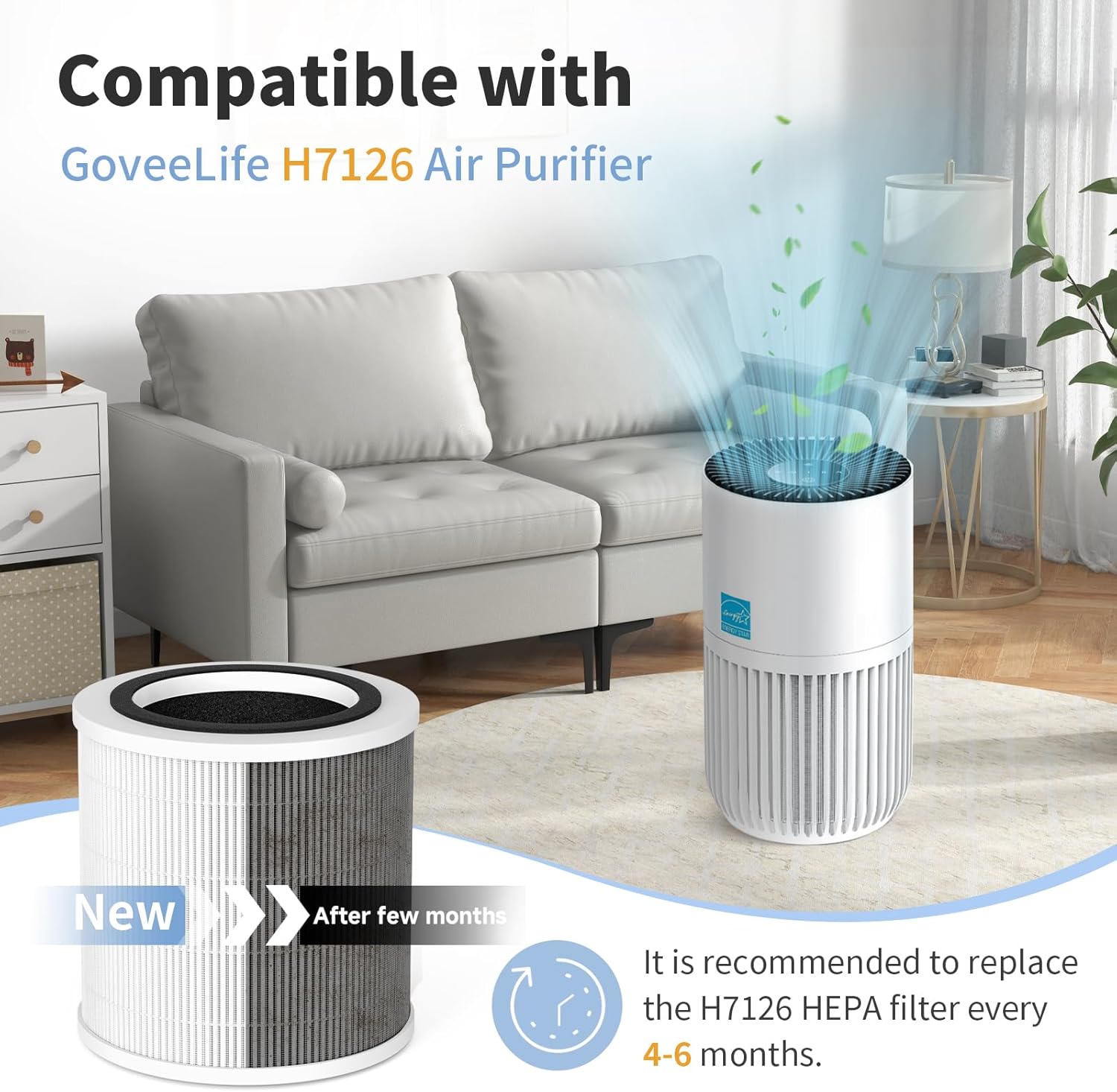 Generic - Govee Mini Smart Air Purifier - HEPA H13 Filters - 2 Pack