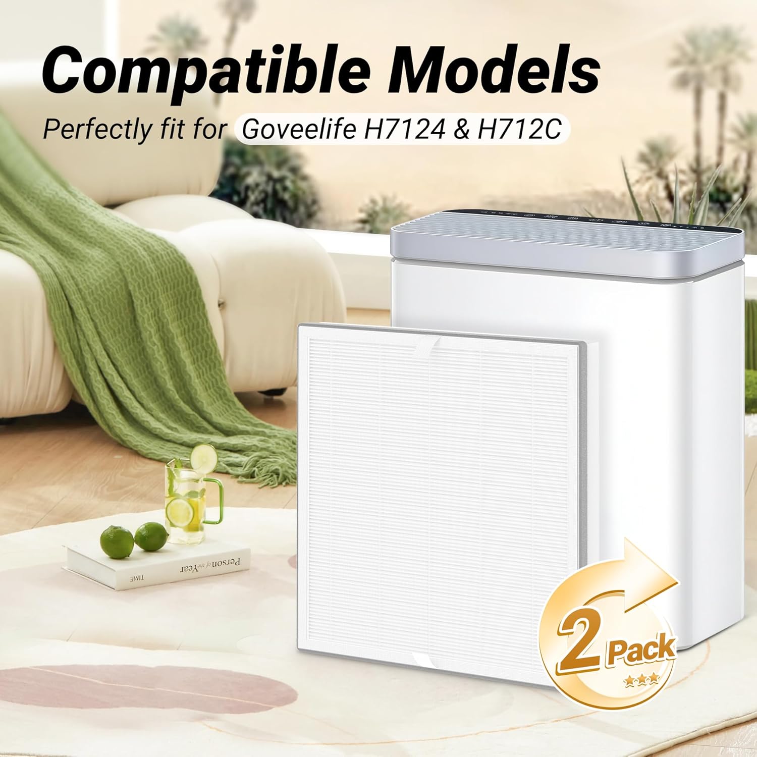 Generic - Govee Smart Air Purifier - HEPA H13 Filters - 2 Pack