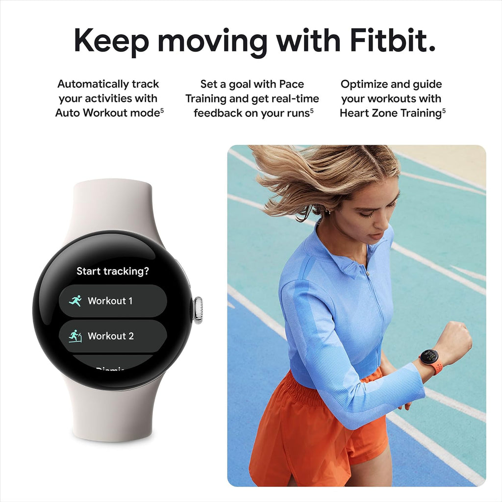Google x Fitbit: Pixel Watch 2 - Best Smartwatch 2024 -  Snapdragon W5 Gen 1 - 2 Day Battery