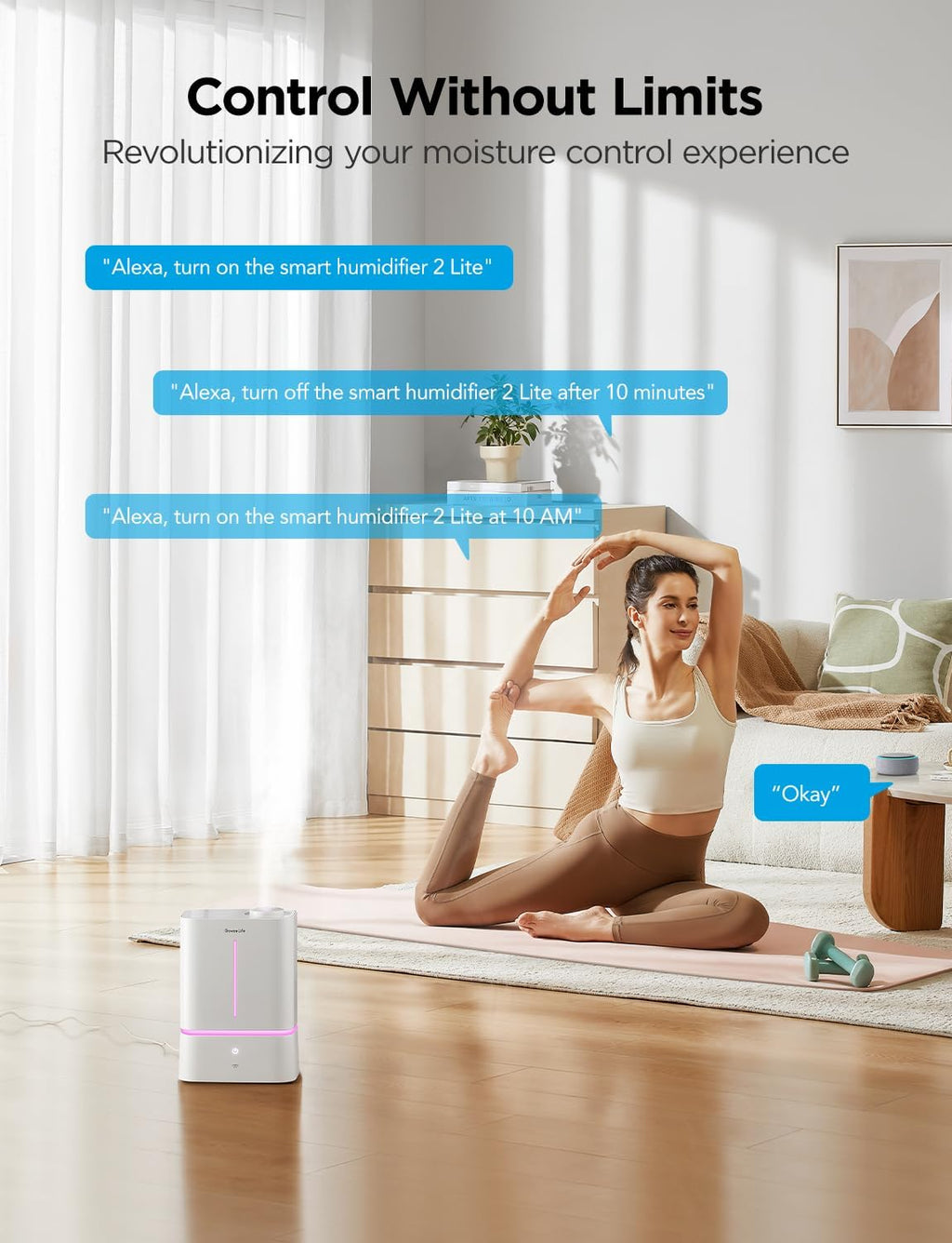Govee - Smart Humidifier - ALEXA + GOOGLE HOME - APP - 4.5 L (4500 ML)