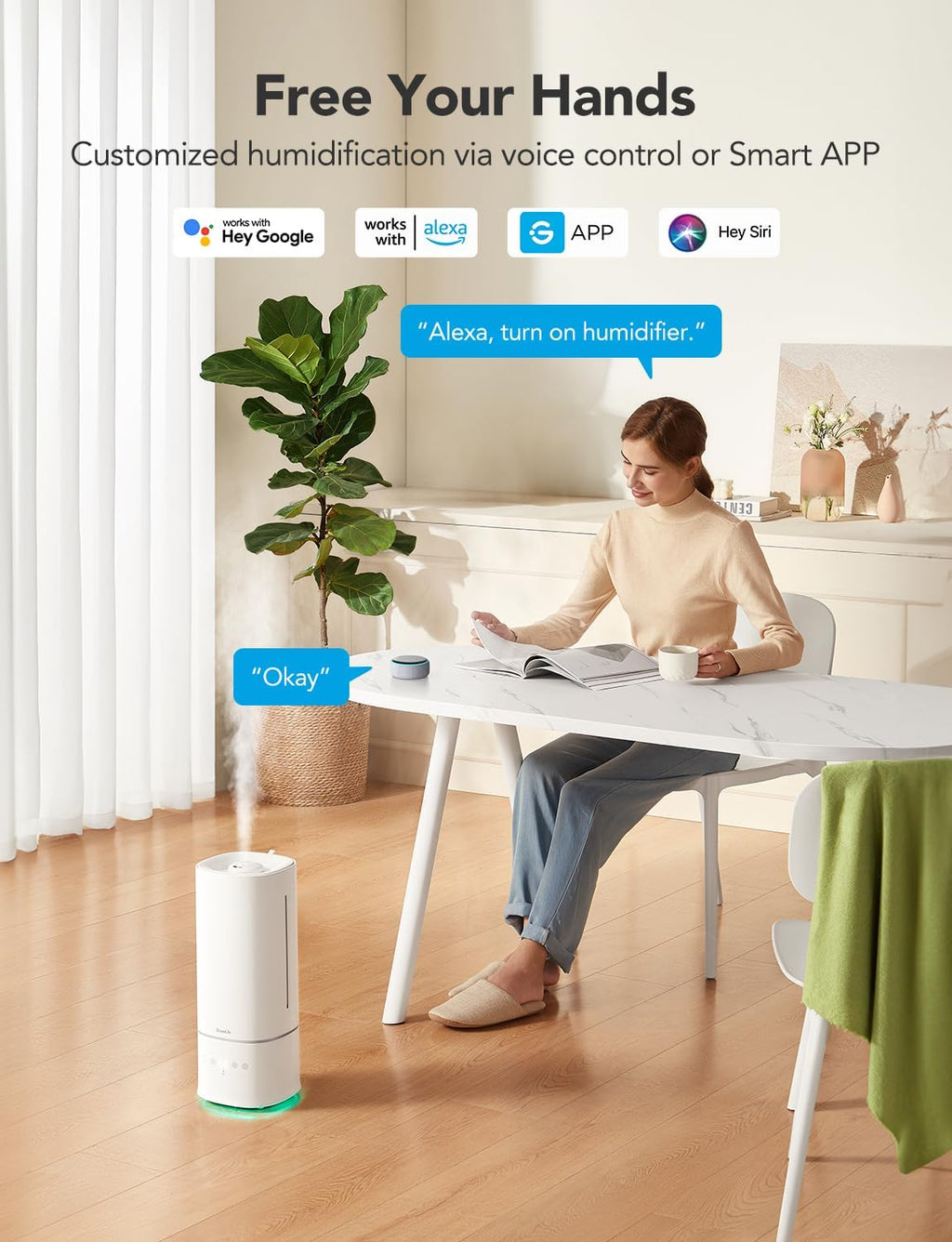 Govee - Smart Humidifier - ALEXA + GOOGLE HOME - APP - 6 L (6000 ML)