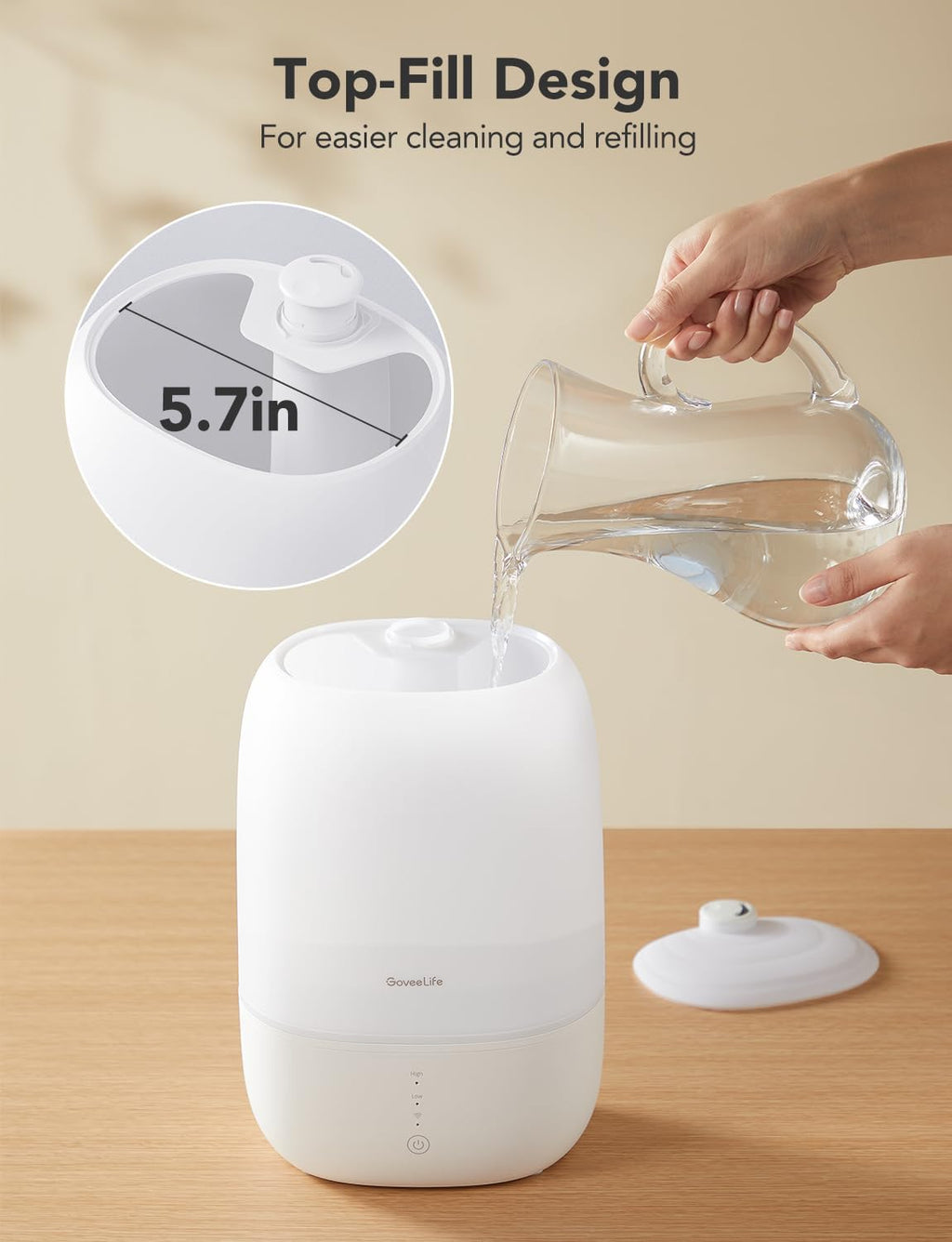 Govee - Smart Humidifier - ALEXA + GOOGLE HOME - APP - 3 L (3000 ML)