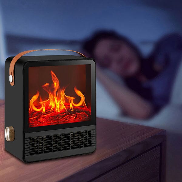 Heat Matez - Portable Ceramic Heater - Mini Fireplace - 3D Flame - 160 Sq ft.