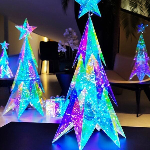 Lit Luster - Holographic Geometric Christmas Lamp - RGB LED - Large Christmas Tree