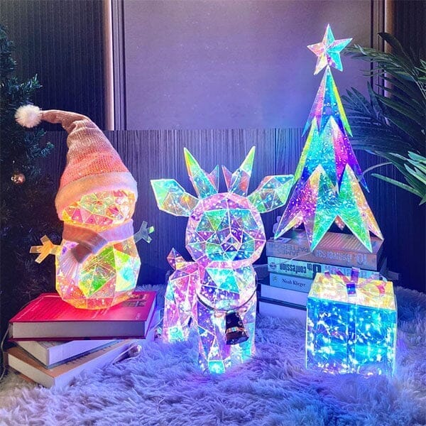 Lit Luster - Holographic Geometric Christmas Lamp - RGB LED - Large Christmas Tree