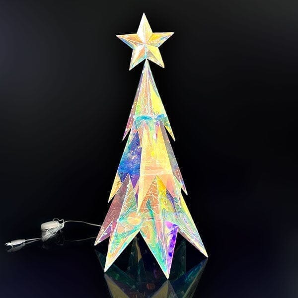 Lit Luster - Holographic Geometric Christmas Lamp - RGB LED - Large Christmas Tree