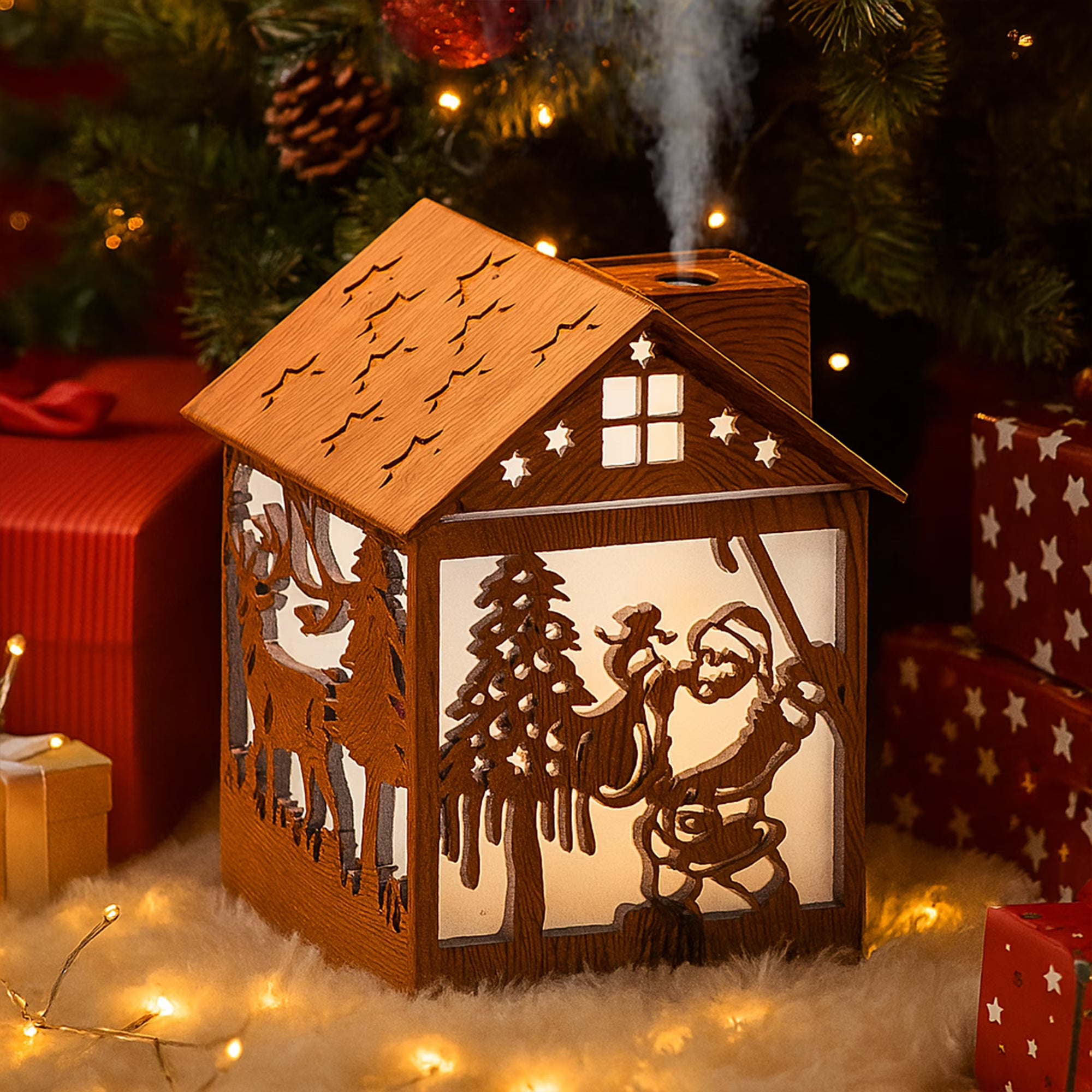 Santa's Log Cabin - RGB Humidifier + Aroma Diffuser - 300 ML