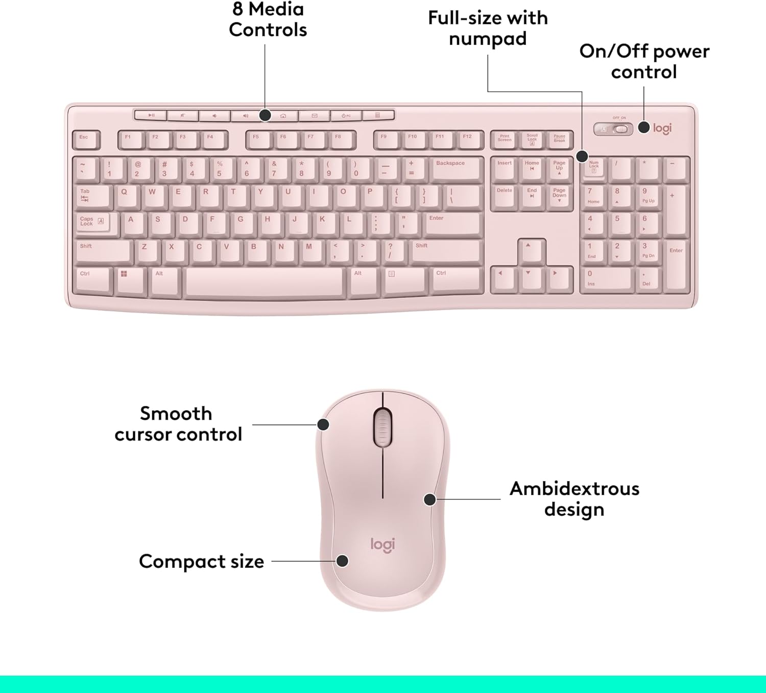 Logitech Wireless Keyboard & Mouse Combo - 3 Colors