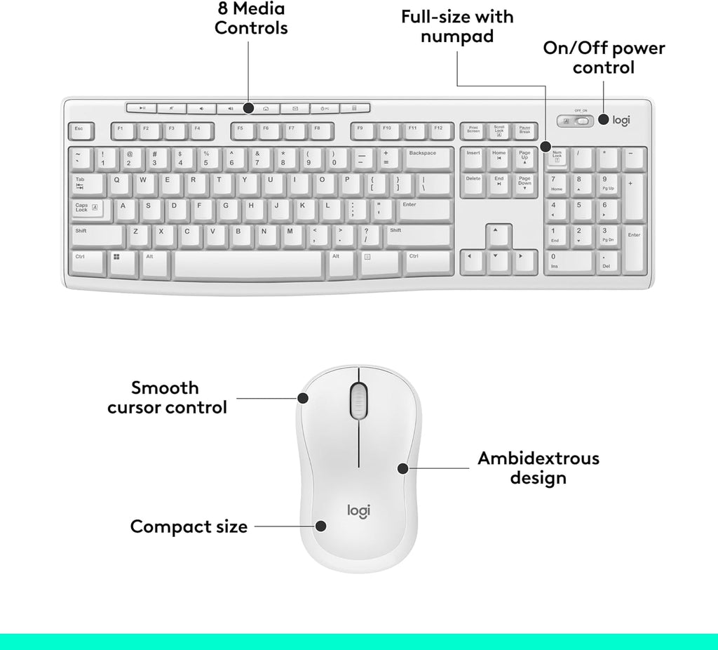 Logitech Wireless Keyboard & Mouse Combo - 3 Colors