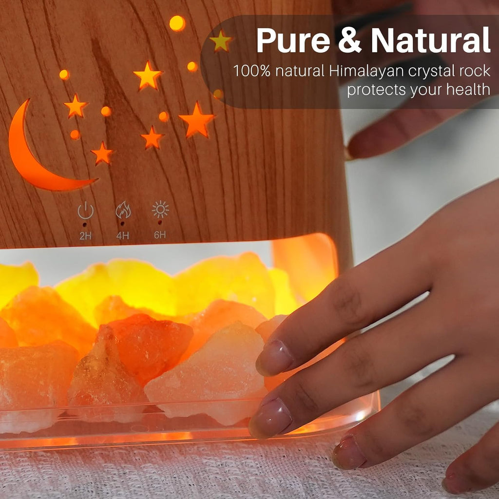 Luna Cat x Starry Night - Crystal Fireplace - RGB Humidifier + Aroma Diffuser - REMOTE - WOOD - 300 ML