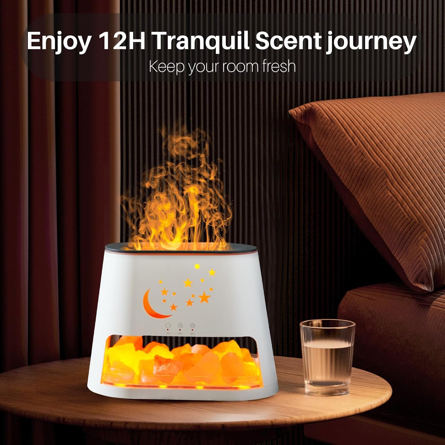 Luna Cat x Starry Night - Crystal Fireplace - RGB Humidifier + Aroma Diffuser - REMOTE - 300 ML