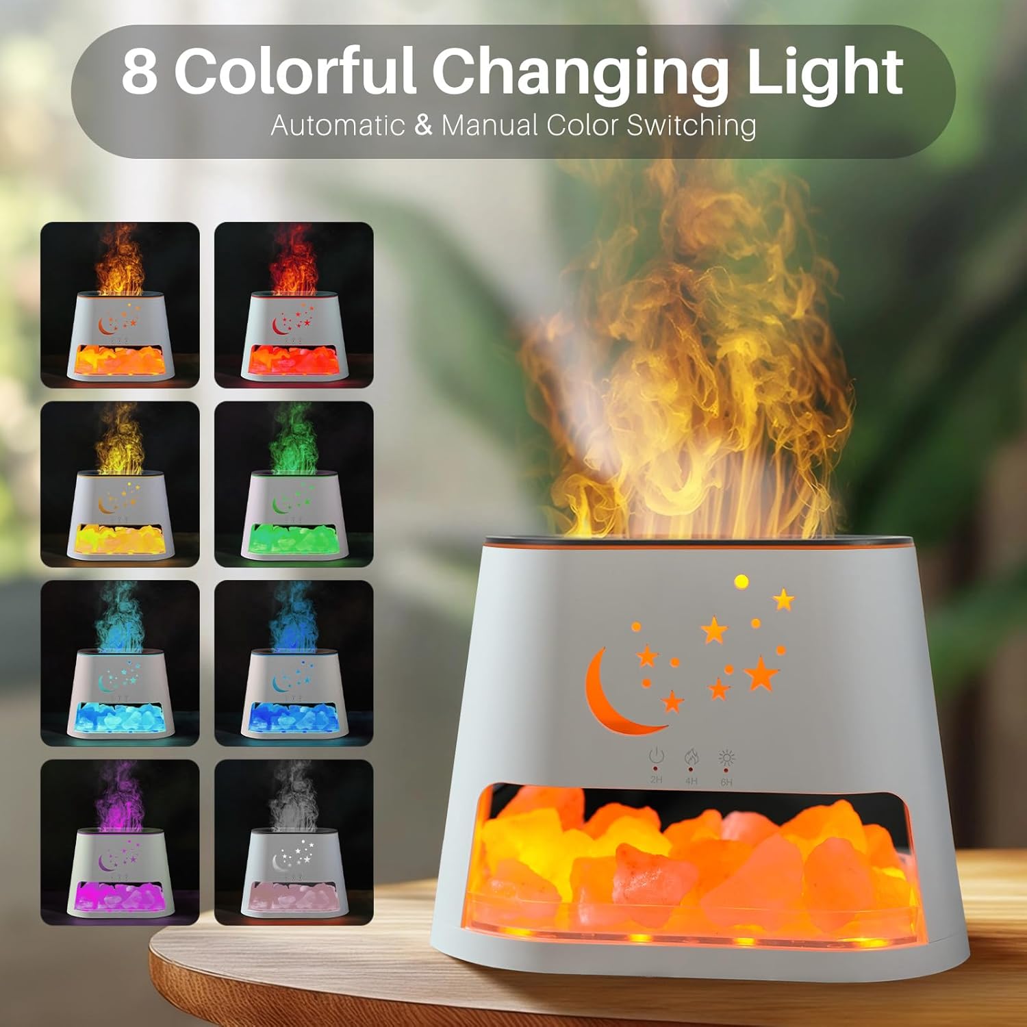 Luna Cat x Starry Night - Crystal Fireplace - RGB Humidifier + Aroma Diffuser - REMOTE - 300 ML