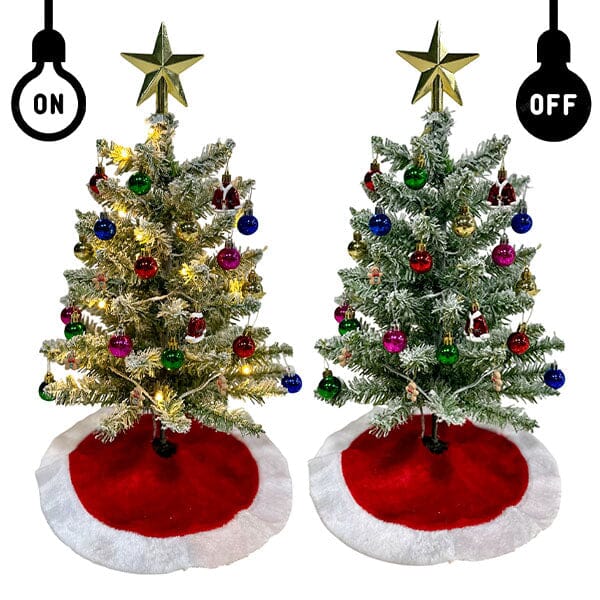 Mistle Pop - Mini Christmas Tree Kit with Lights & Ornaments - 2 FT / 60 CM