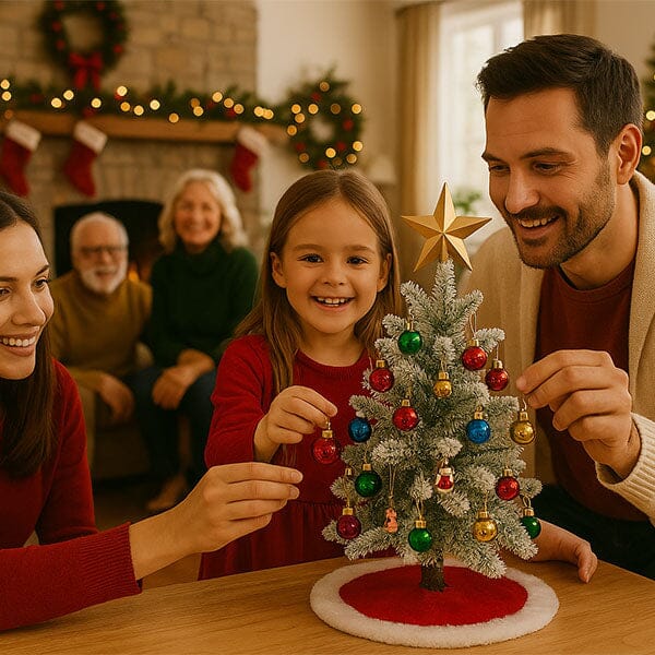 Mistle Pop - Mini Christmas Tree Kit with Lights & Ornaments - 2 FT / 60 CM