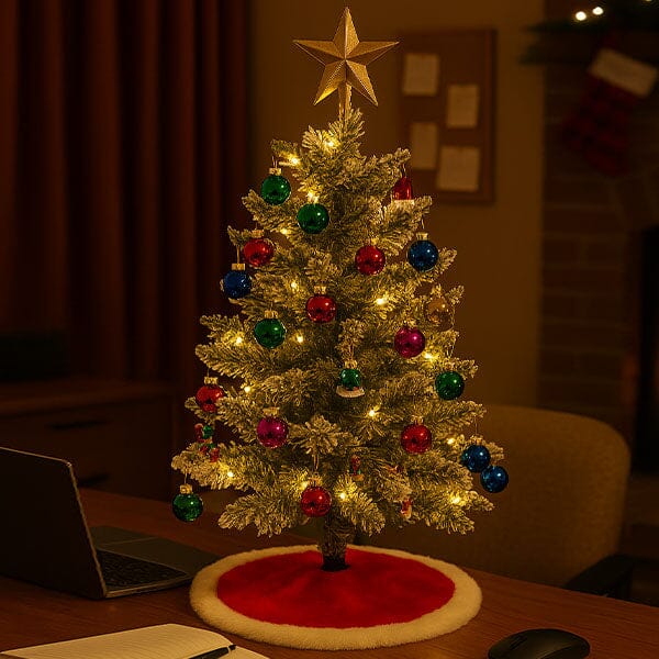 Mistle Pop - Mini Christmas Tree Kit with Lights & Ornaments - 2 FT / 60 CM