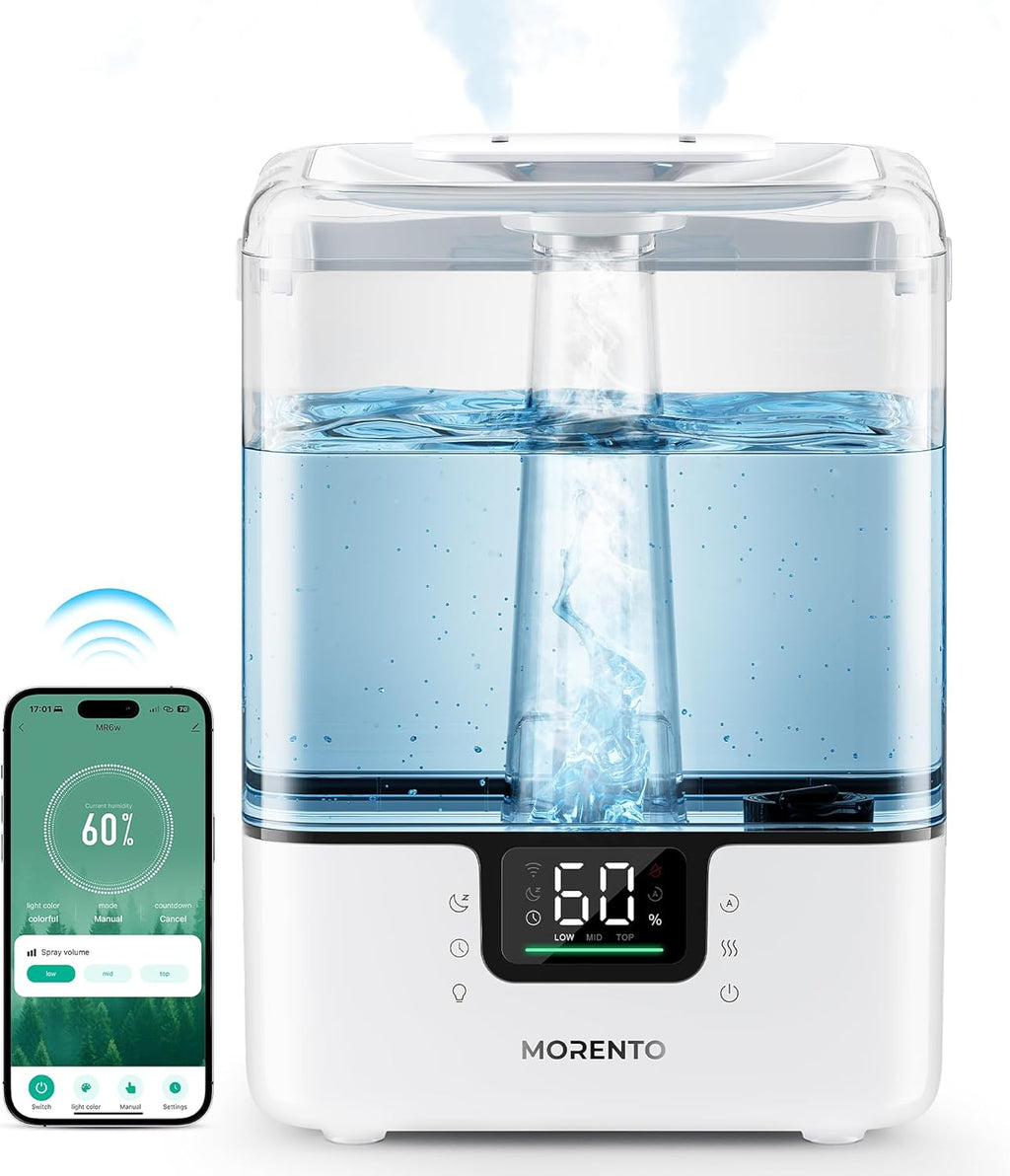 Morento - Smart Humidifier - ALEXA + GOOGLE HOME - APP - 6 L (6000 ML)