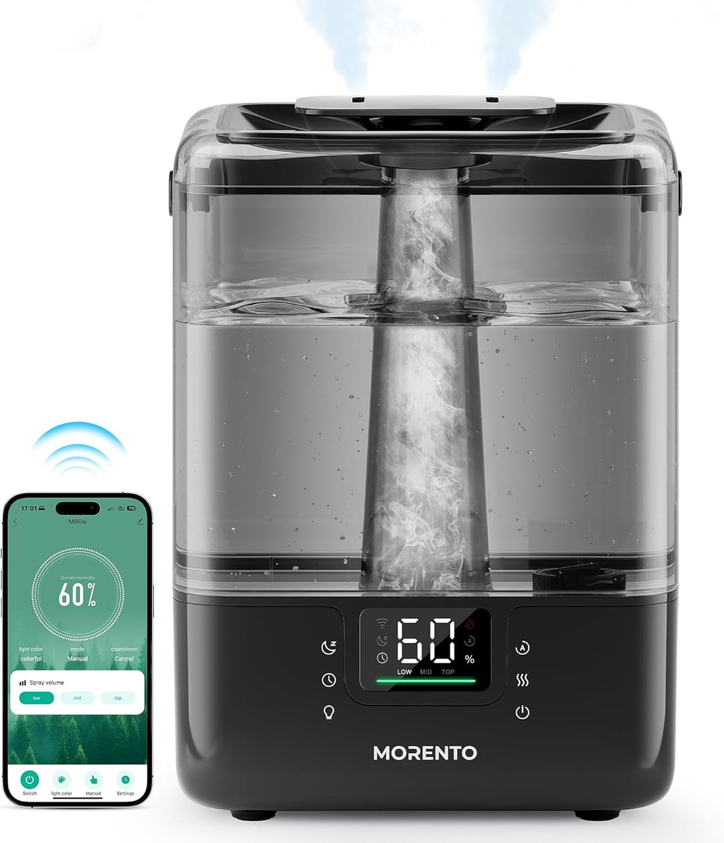 Morento - Smart Humidifier - ALEXA + GOOGLE HOME - APP - 6 L (6000 ML)