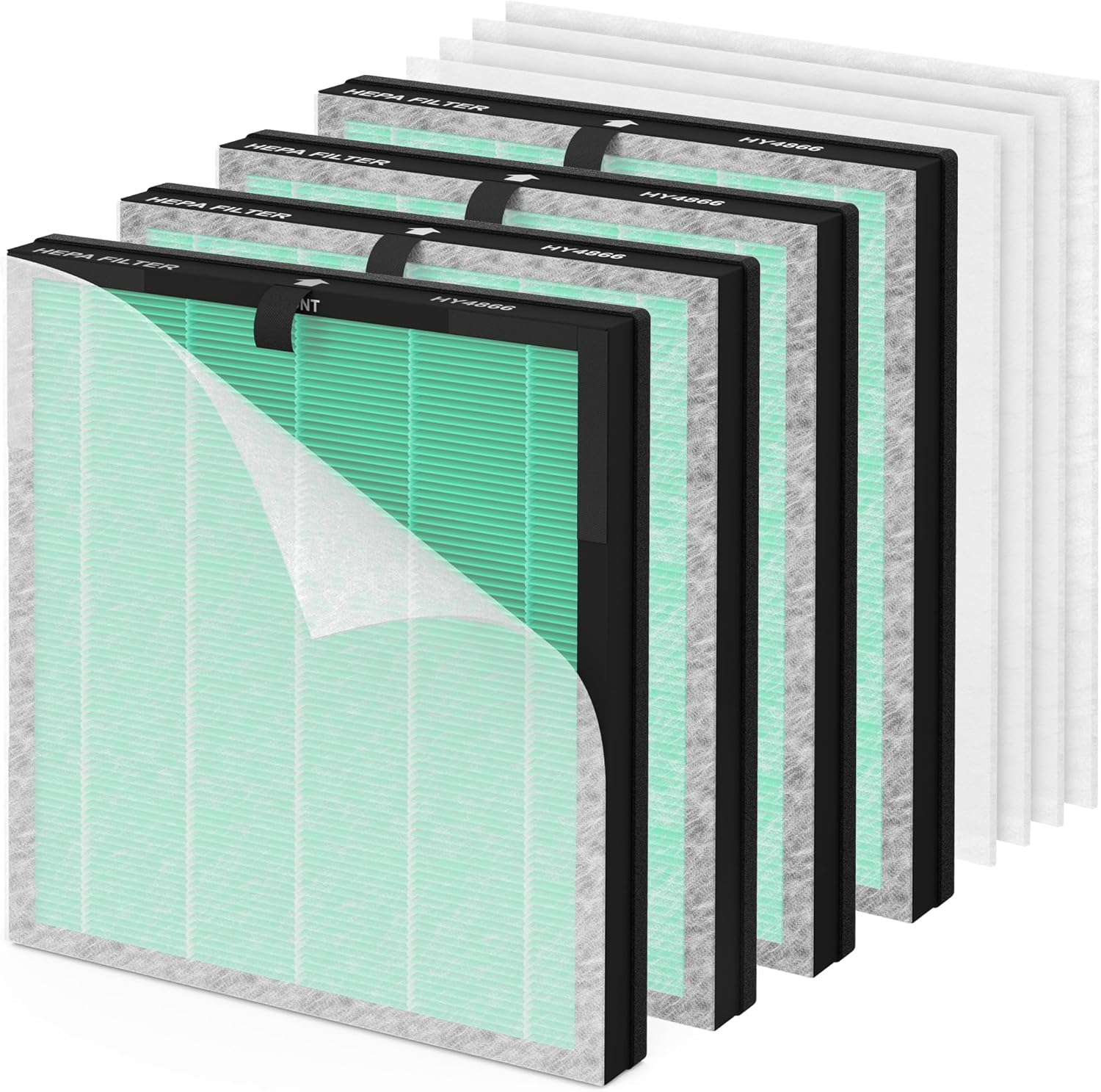 Generic - Morento Smart Air Purifier - HEPA H13 Filters + Pre Filters - PETS - 8 Pack