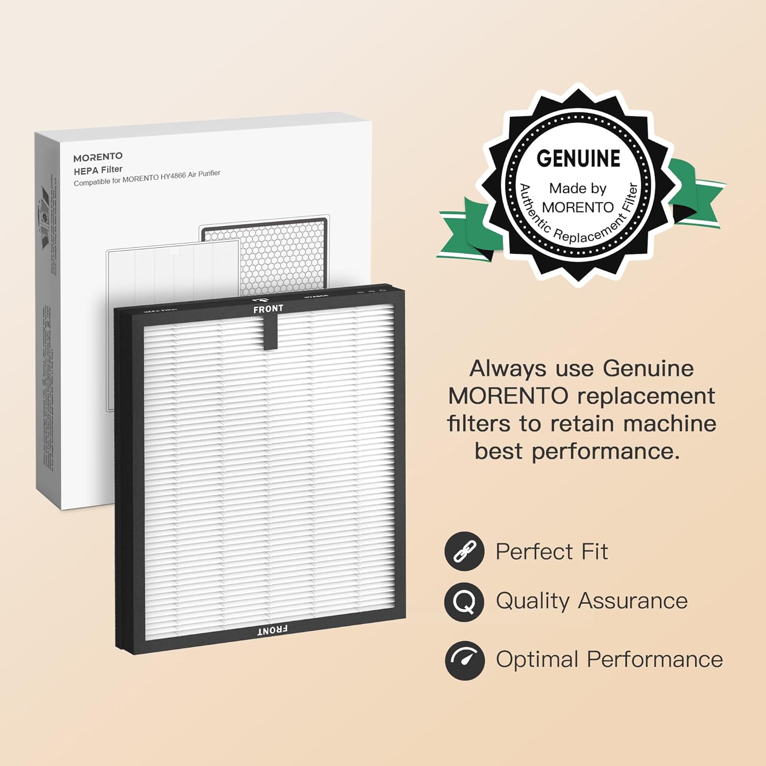 Morento - Smart Air Purifier - HEPA Filters - 2 Pack