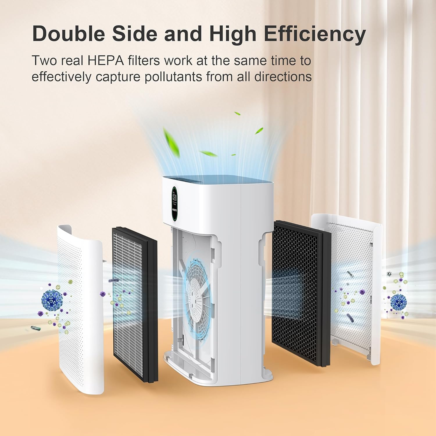 Morento - Smart Air Purifier - HEPA Filters - 2 Pack
