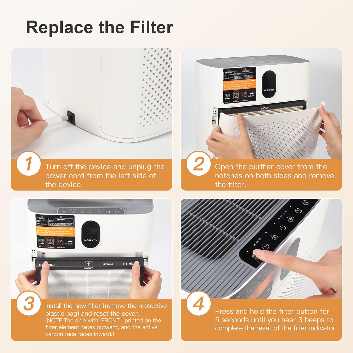 Morento - Smart Air Purifier - HEPA Filters - 2 Pack