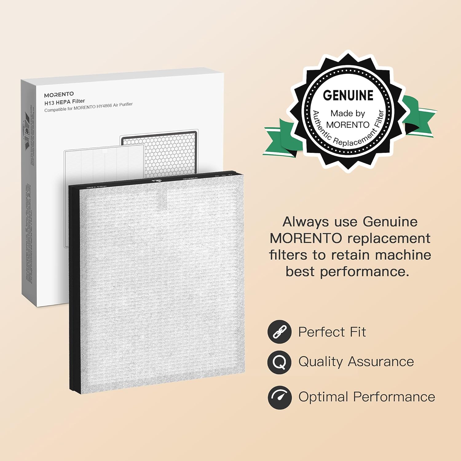 Morento - Smart Air Purifier - H13 HEPA Filters - 2 Pack