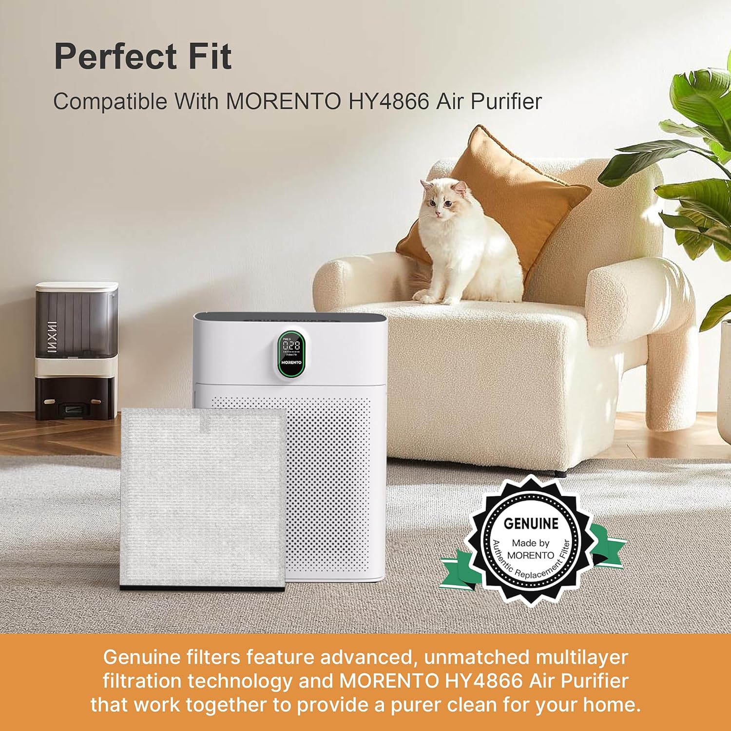 Morento - Smart Air Purifier - H13 HEPA Filters - 2 Pack