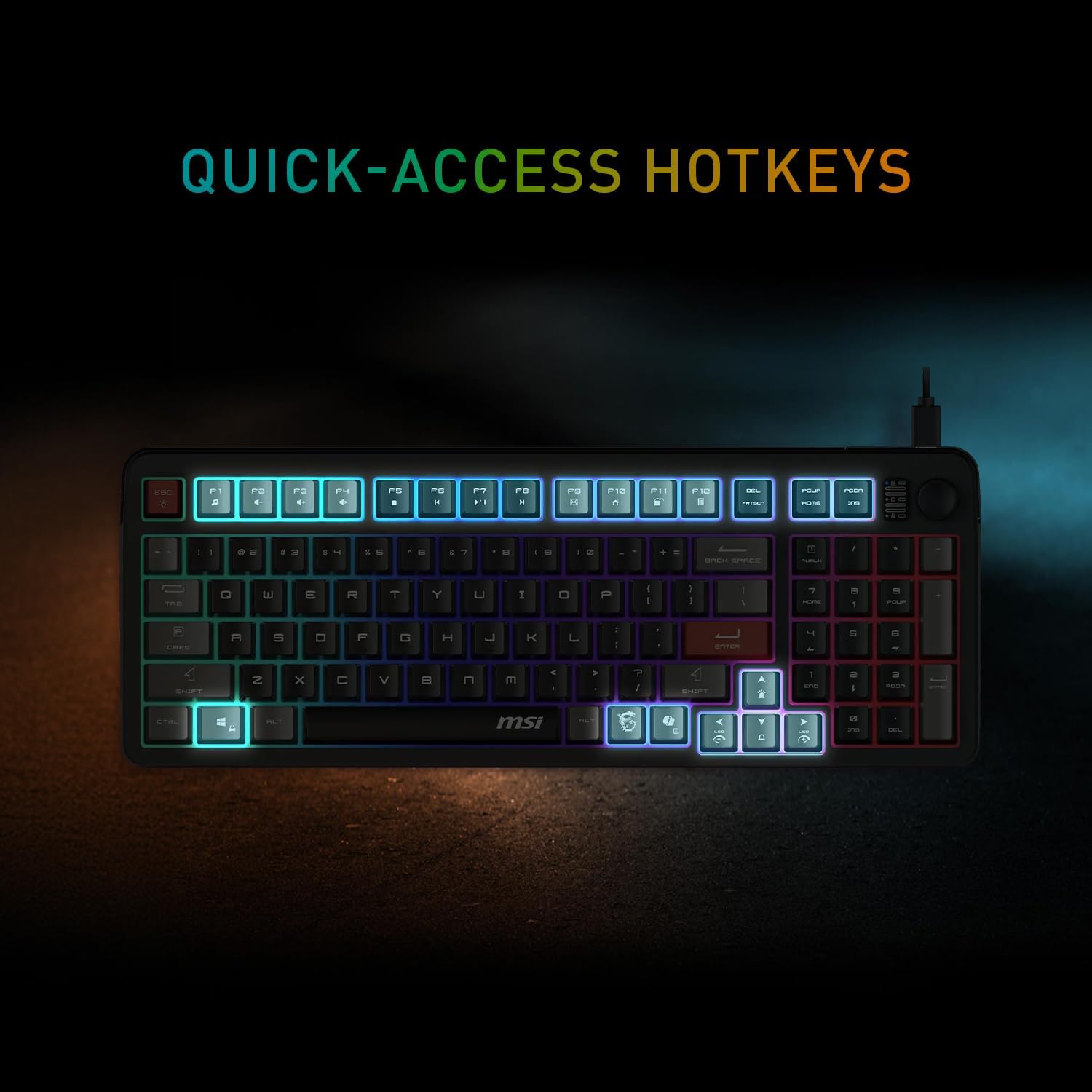 MSI GK110 - RGB Gaming Keyboard - Knob