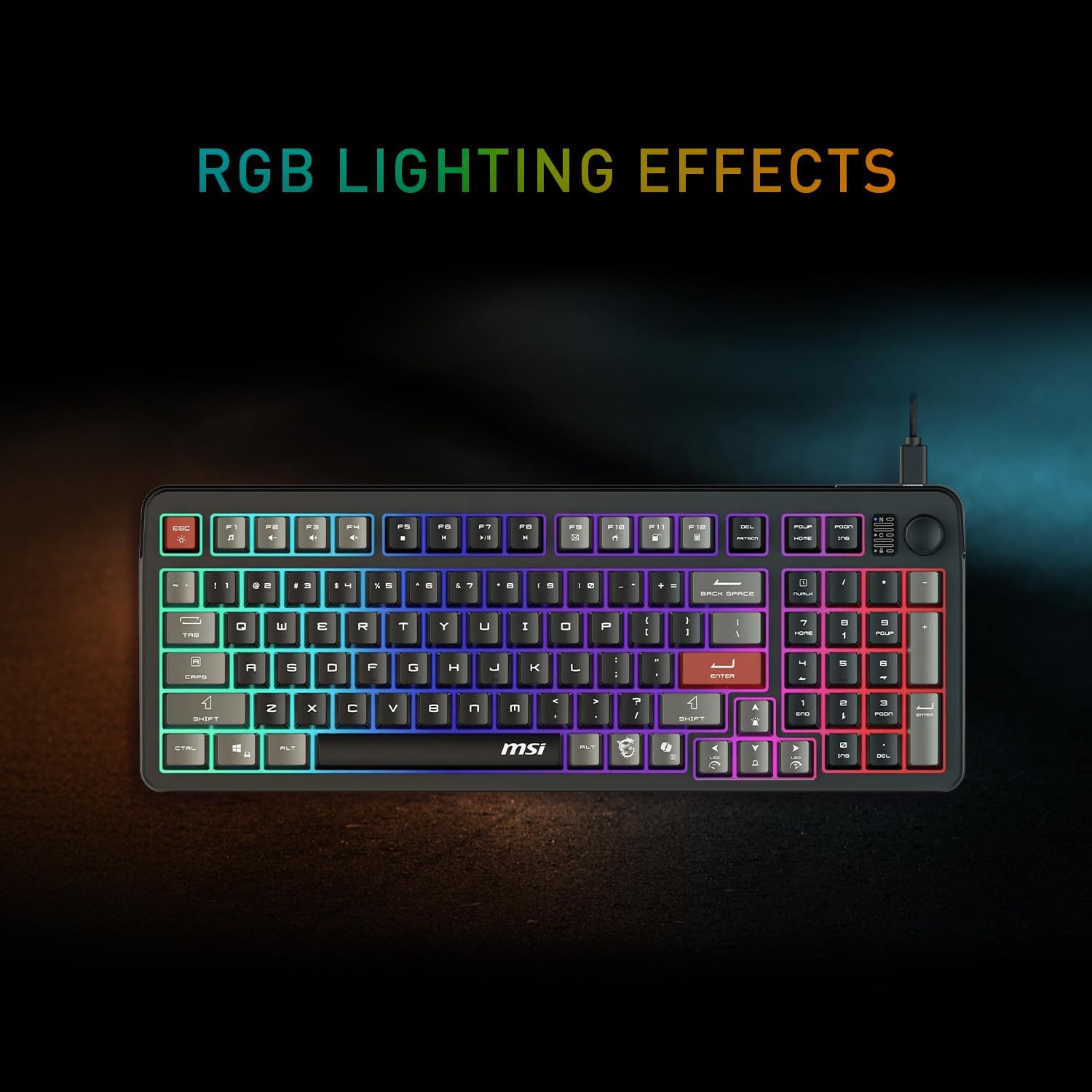 MSI GK110 - RGB Gaming Keyboard - Knob