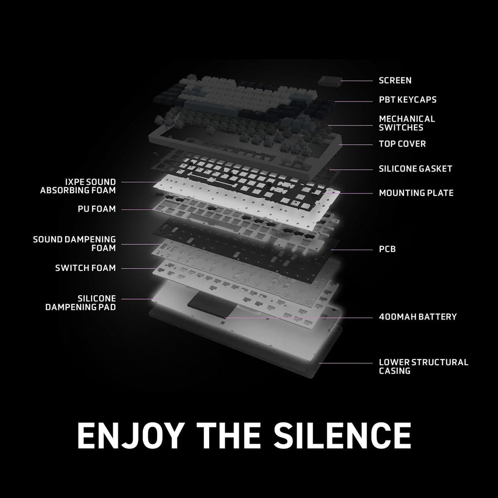 MSI GK600 - Wireless RGB Gaming Keyboard - TKL - Smart Display