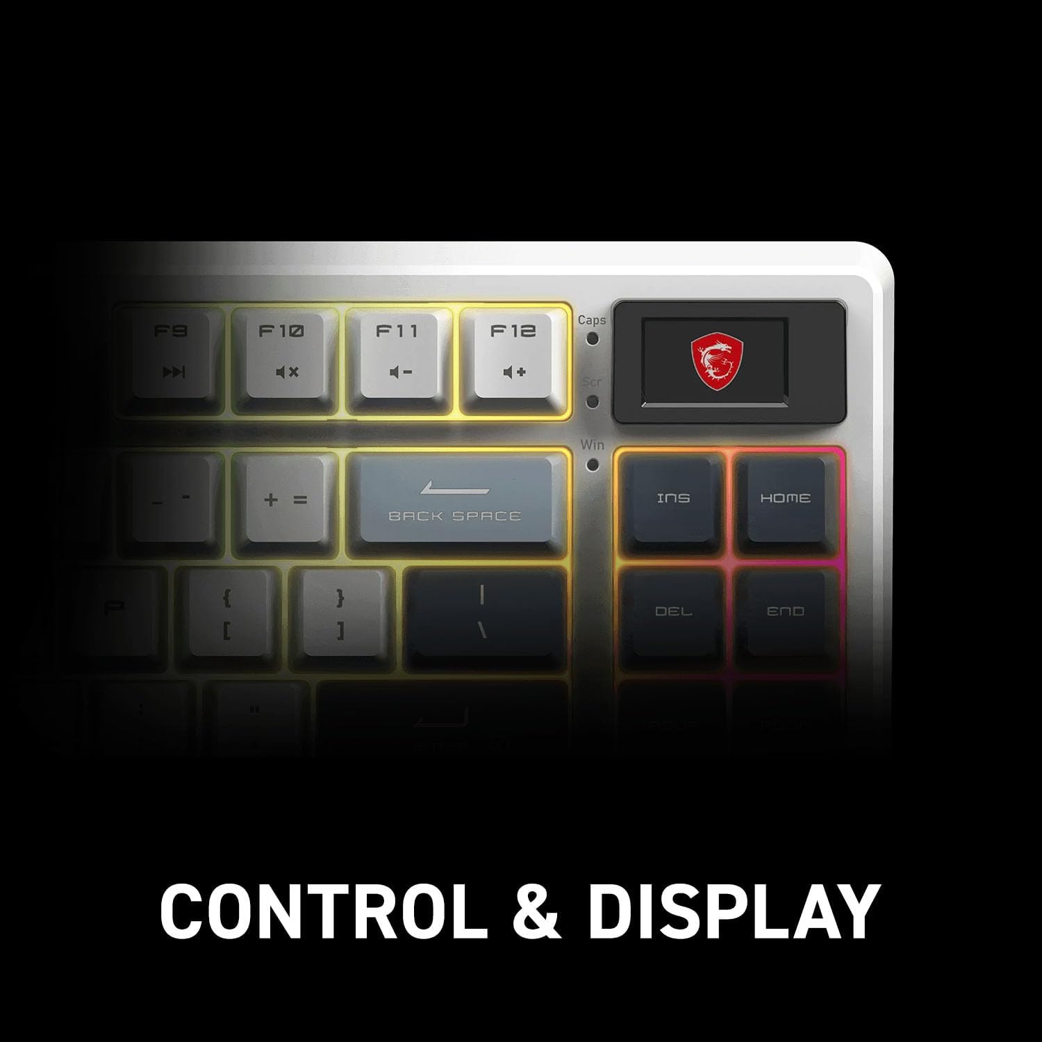 MSI GK600 - Wireless RGB Gaming Keyboard - TKL - Smart Display