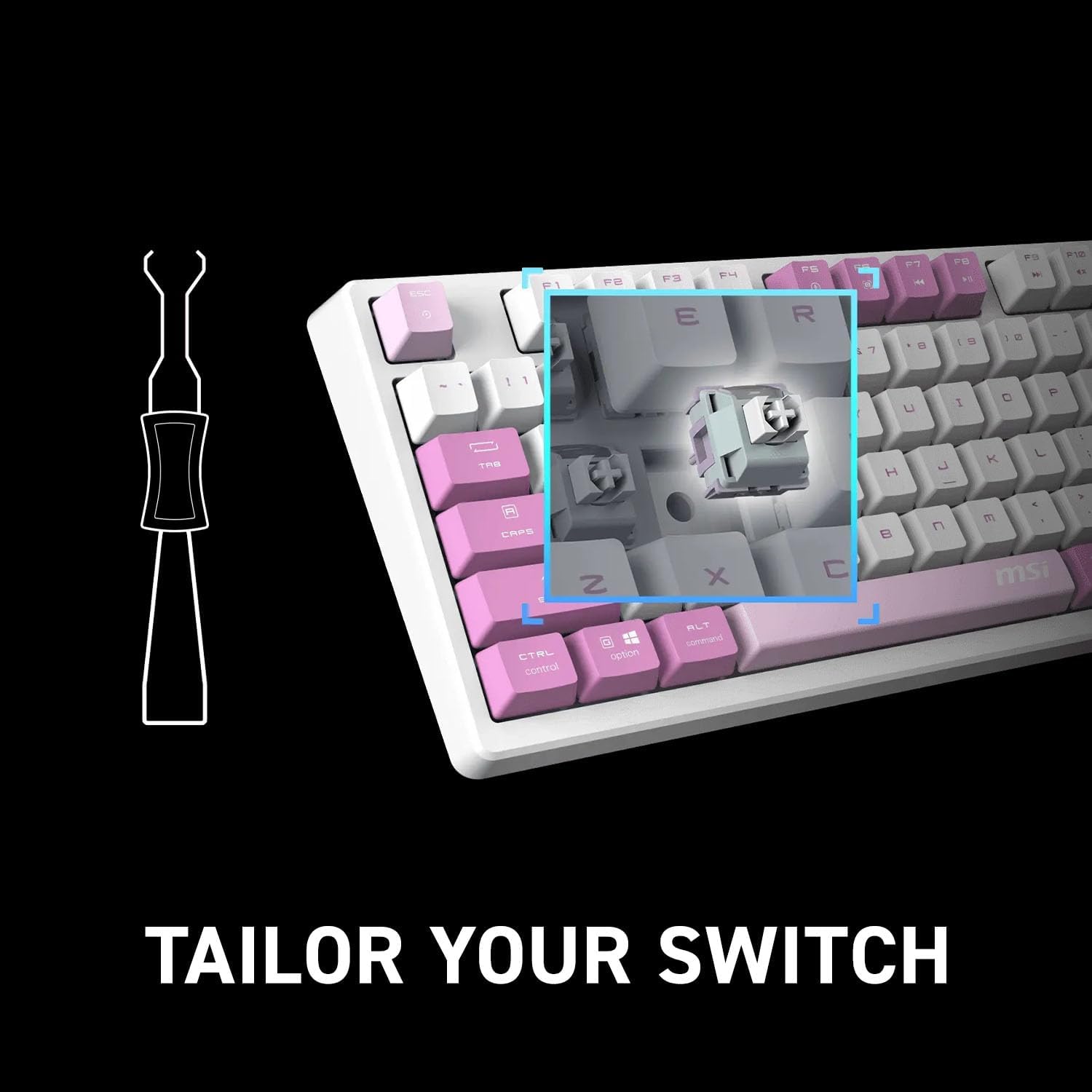 MSI GK600 - Wireless RGB Gaming Keyboard - TKL - Smart Display