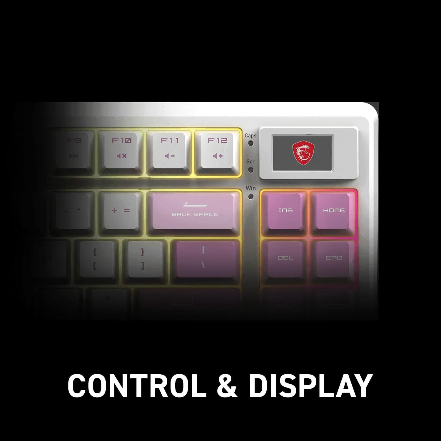 MSI GK600 - Wireless RGB Gaming Keyboard - TKL - Smart Display