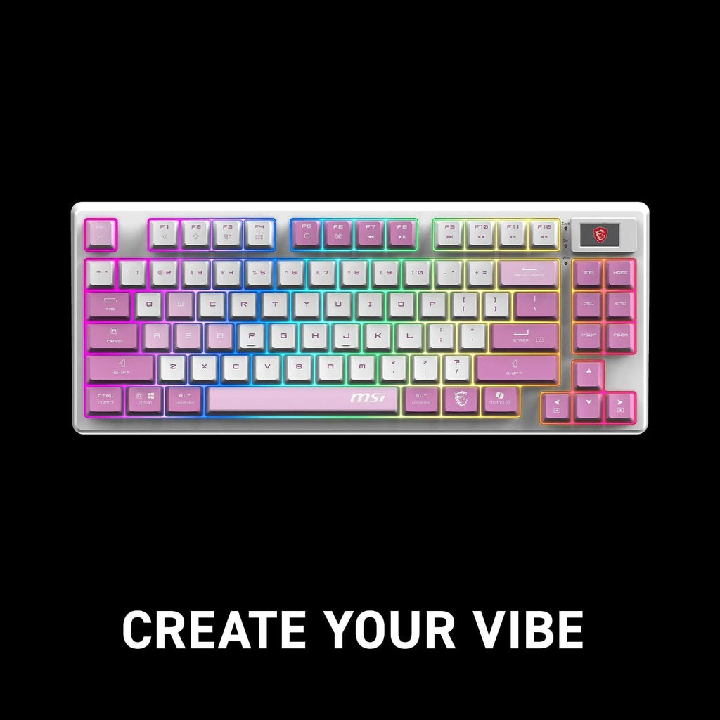 MSI GK600 - Wireless RGB Gaming Keyboard - TKL - Smart Display