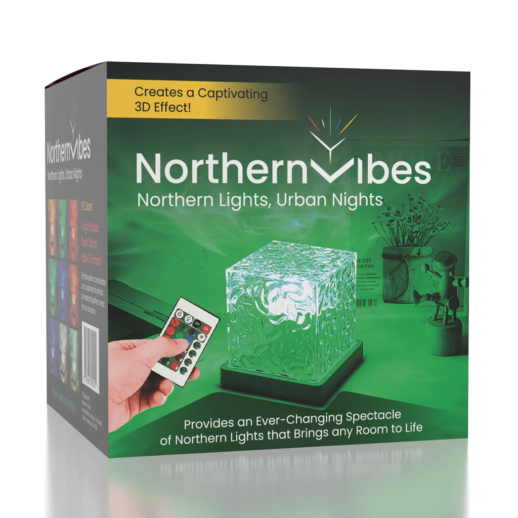 Northern Vibes - Cube Night Light - Wave Ripple Projector