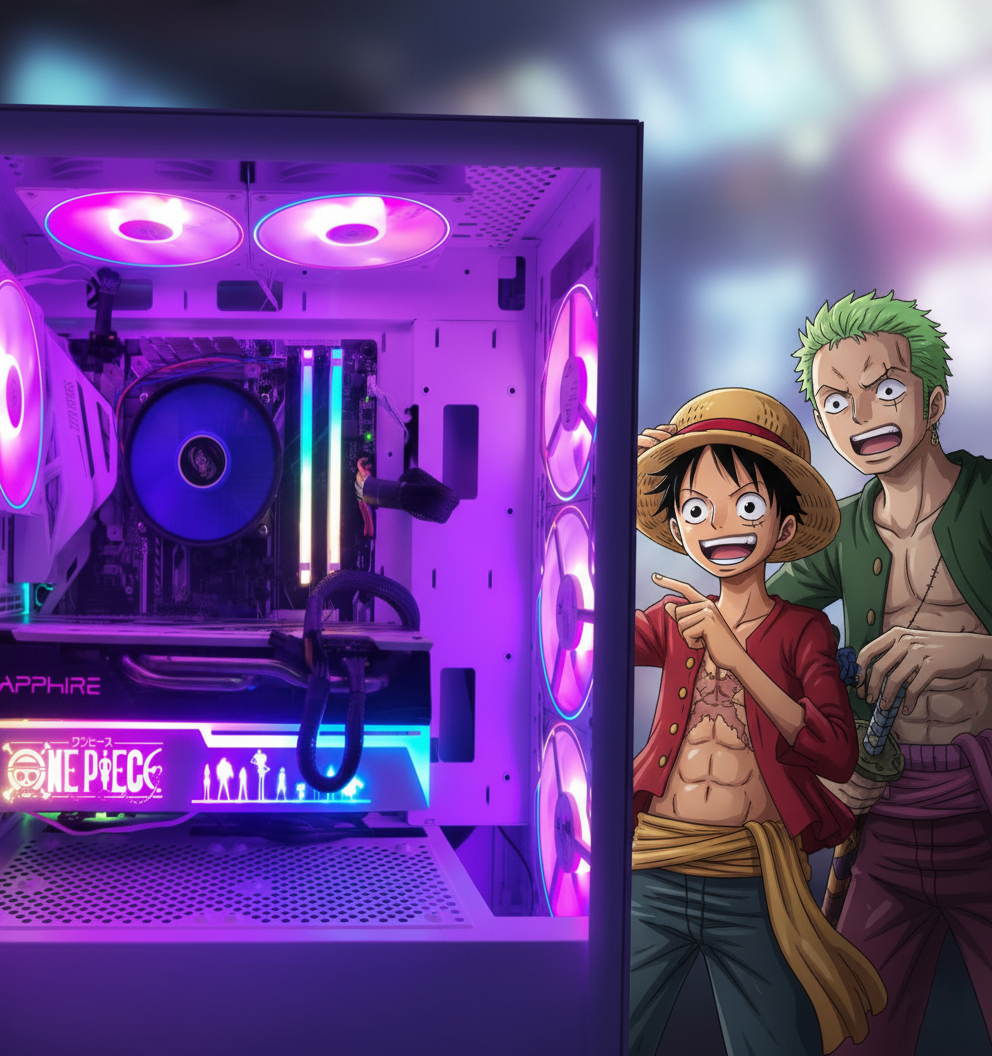 One Piece x Asus - Gear 5 Luffy White Gaming PC - HIGH - Up to PS5