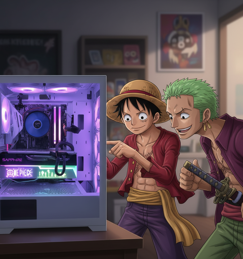 One Piece x Asus - Gear 5 Luffy White Gaming PC - HIGH - Up to PS5