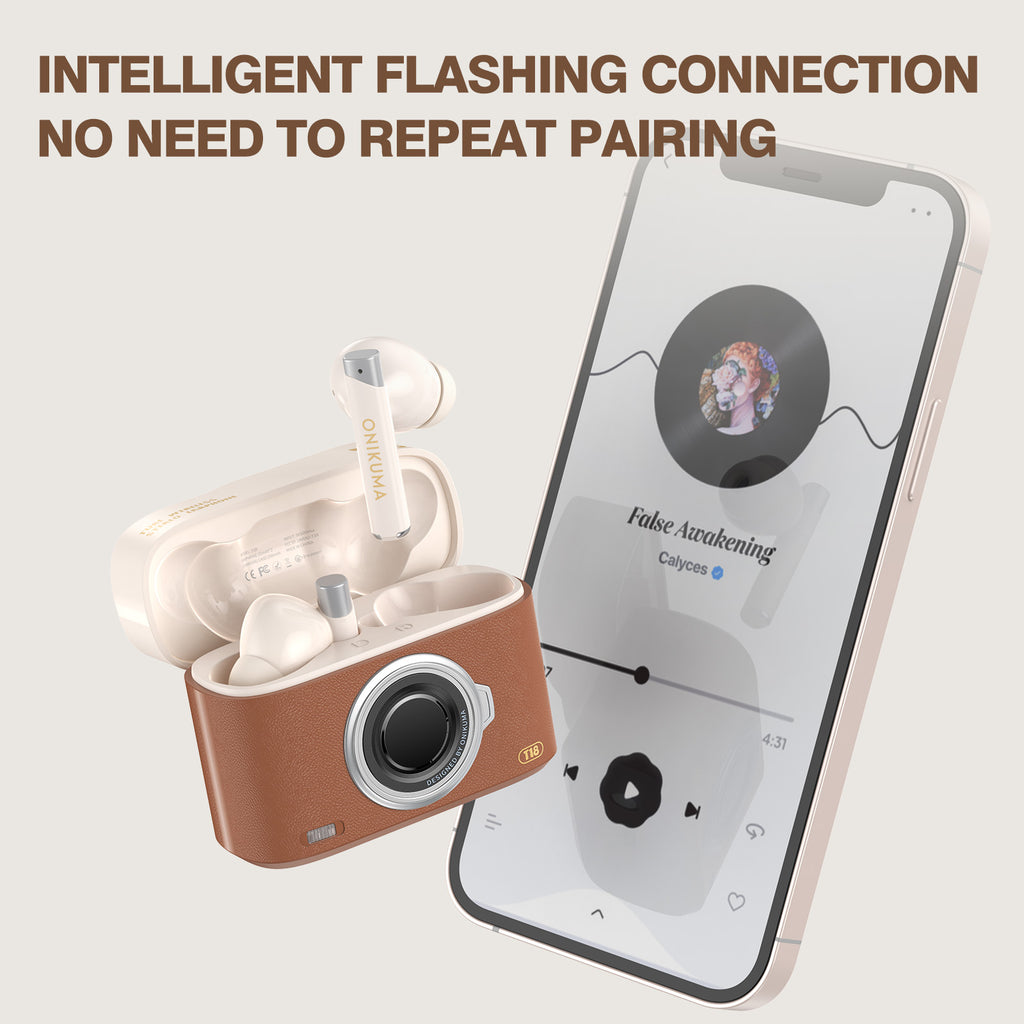 Onikuma Wireless Earbuds - Vintage Camera Edition - Best Budget Mic 2025