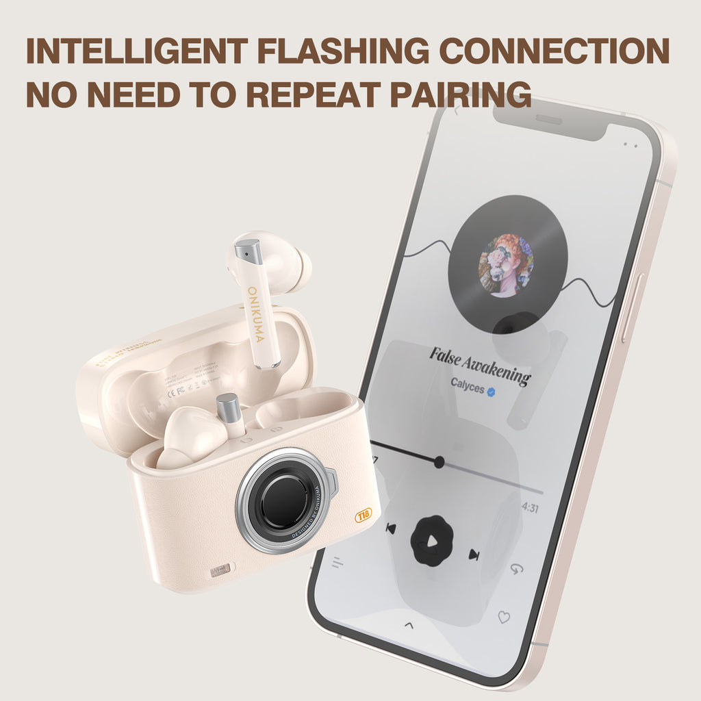 Onikuma Wireless Earbuds - Vintage Camera Edition - Best Budget Mic 2025