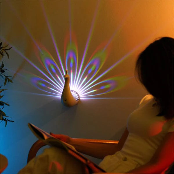 Peacock Pop - Wall Mounted Projection Touch Lamp - RGB / LED - 12 Colors