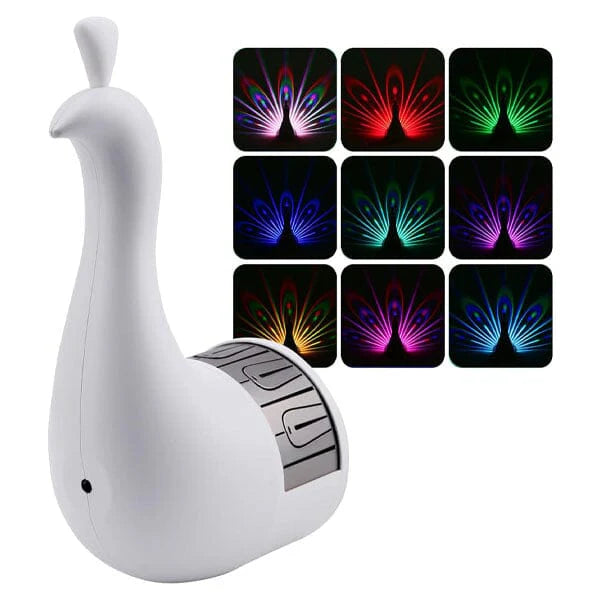 Peacock Pop - Wall Mounted Projection Touch Lamp - RGB / LED - 12 Colors