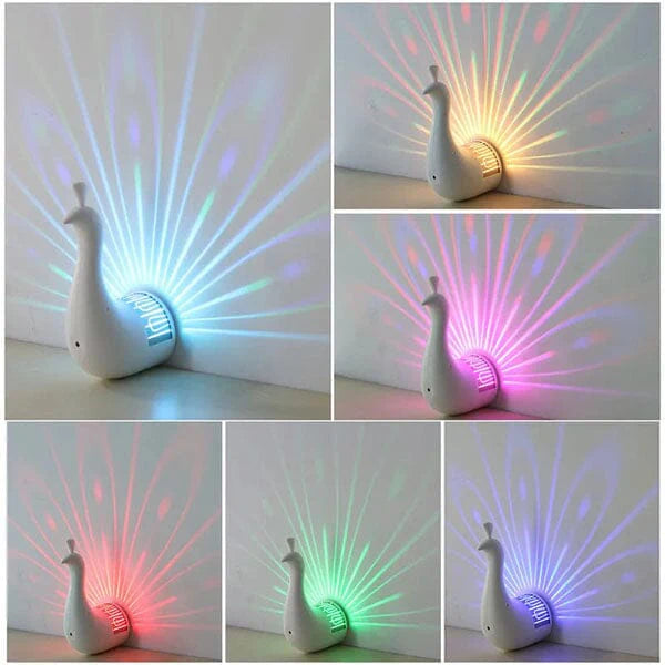 Peacock Pop - Wall Mounted Projection Touch Lamp - RGB / LED - 12 Colors