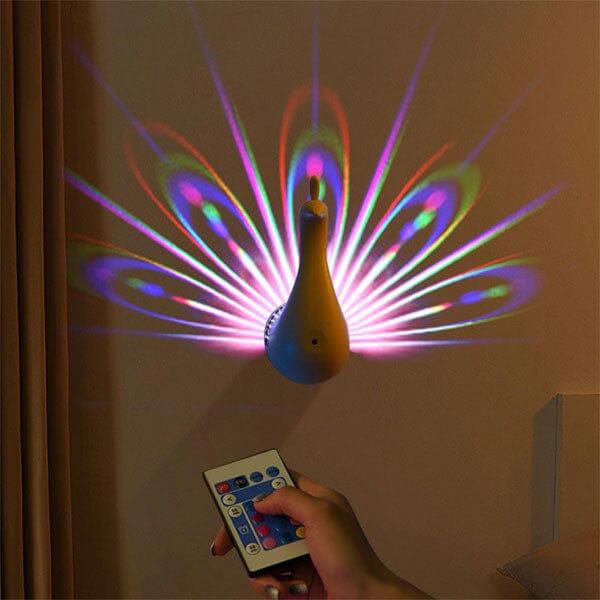 Peacock Pop - Wall Mounted Projection Touch Lamp - RGB / LED - 12 Colors