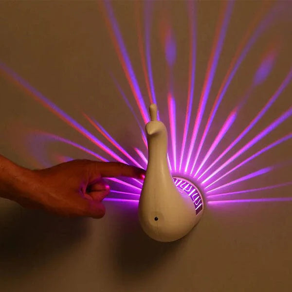Peacock Pop - Wall Mounted Projection Touch Lamp - RGB / LED - 12 Colors