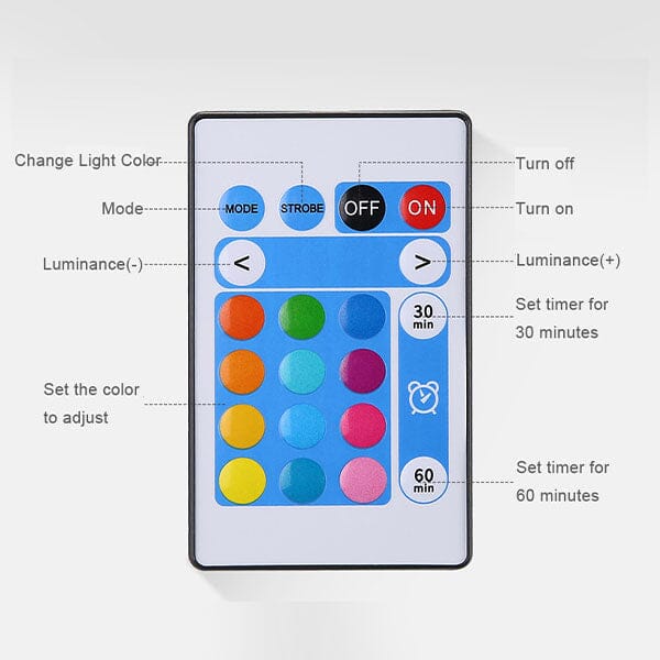 Peacock Pop - Wall Mounted Projection Touch Lamp - RGB / LED - 12 Colors