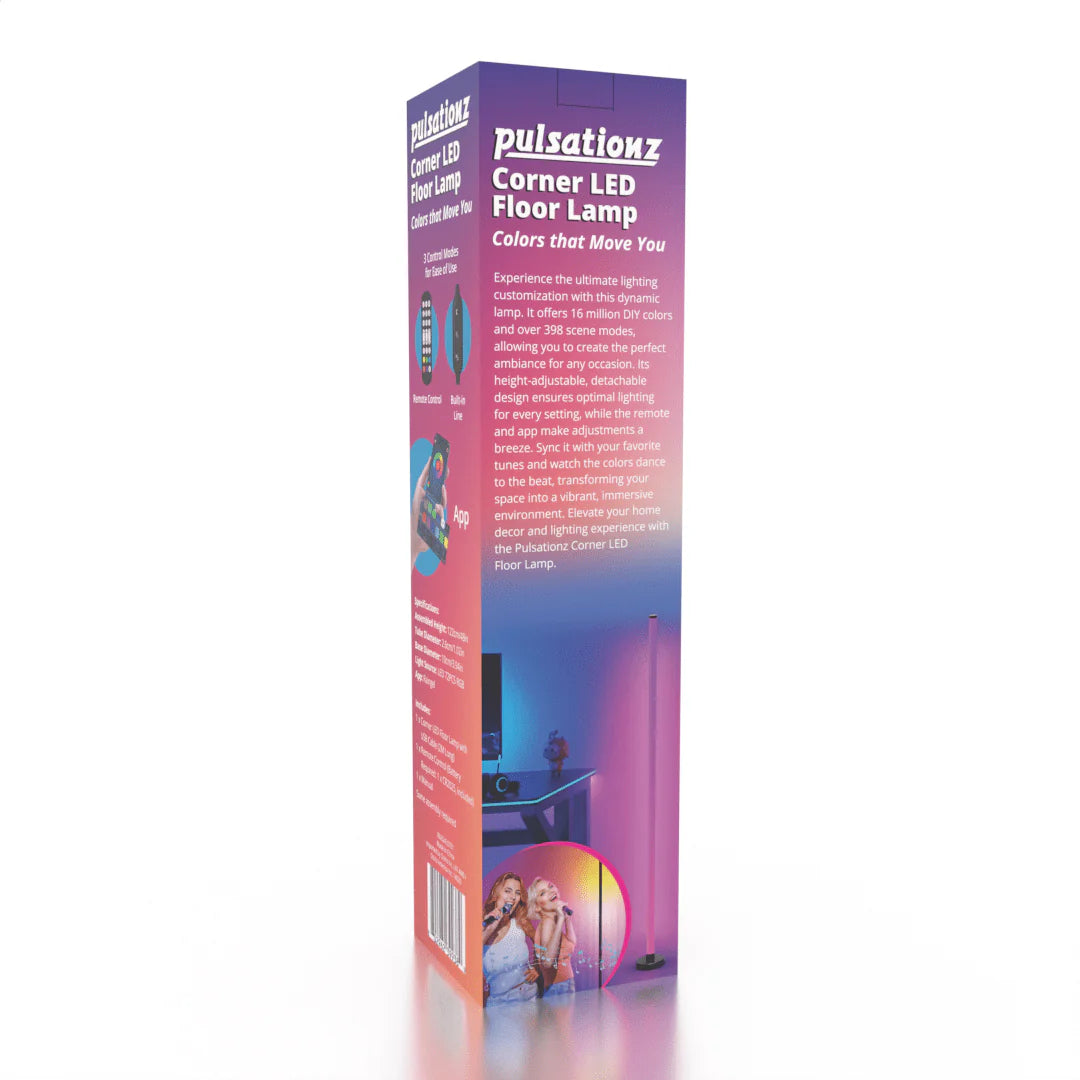 Pulsationz - Smart Corner Floor Lamp - RGB LED - Remote + App