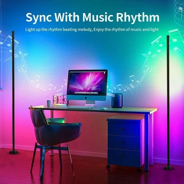 Pulsationz - Smart Corner Floor Lamp - RGB LED - Remote + App